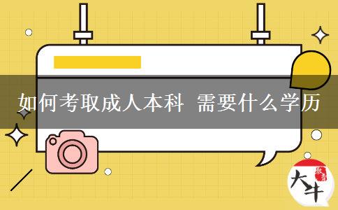 如何考取成人本科 需要什么學(xué)歷