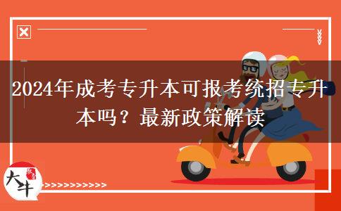 2024年成考專升本可報(bào)考統(tǒng)招專升本嗎？最新政策解讀