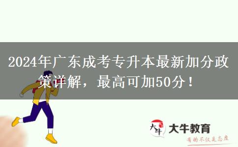 2024年廣東成考專升本最新加分政策詳解，最高可加50分！