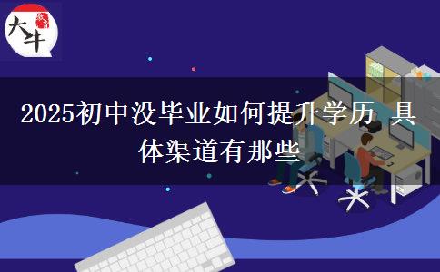 2025初中沒(méi)畢業(yè)如何提升學(xué)歷 具體渠道有那些