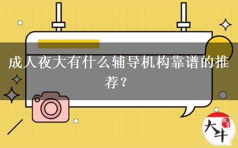 成人夜大有什么輔導(dǎo)機(jī)構(gòu)靠譜的推薦？