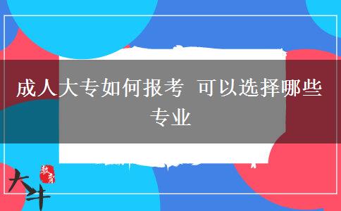 成人大專如何報(bào)考 可以選擇哪些專業(yè)