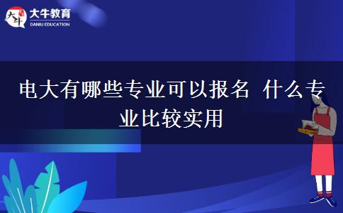 電大有哪些專業(yè)可以報(bào)名 什么專業(yè)比較實(shí)用