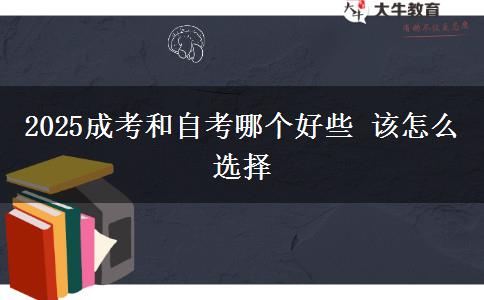 2025成考和自考哪個好些 該怎么選擇