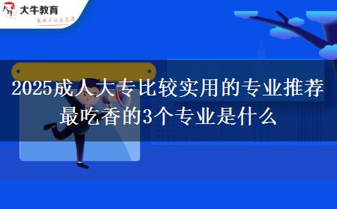 2025成人大專比較實用的專業(yè)推薦 最吃香的3個專