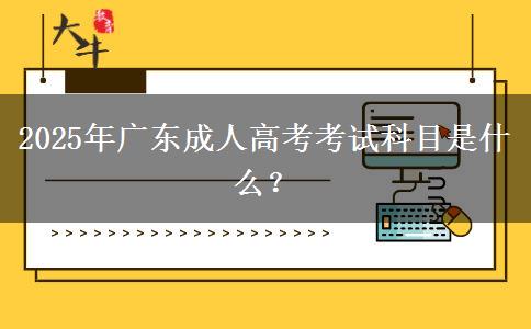 2025年廣東成人高考考試科目是什么？