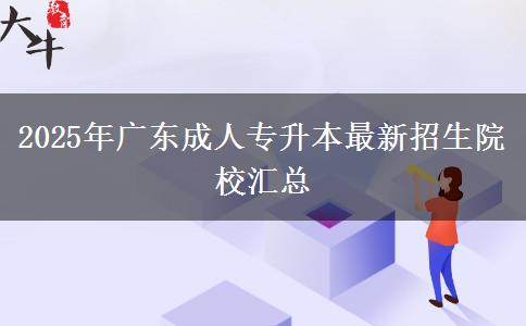 2025年廣東成人專(zhuān)升本最新招生院校匯總