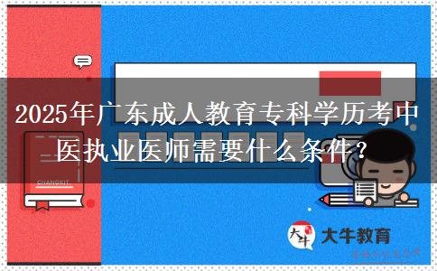 2025年廣東成人教育?？茖W(xué)歷考中醫(yī)執(zhí)業(yè)醫(yī)師需要什么條件？