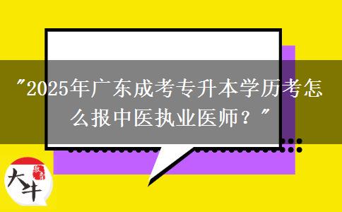 2025年廣東成考專(zhuān)升本學(xué)歷考怎么報(bào)中醫(yī)執(zhí)業(yè)醫(yī)師？