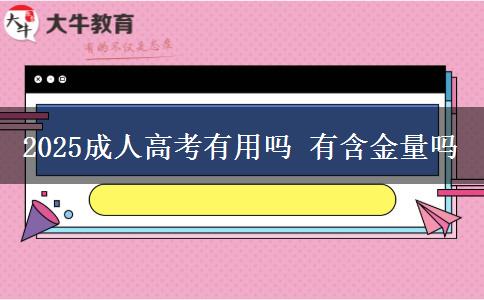 2025成人高考有用嗎 有含金量嗎