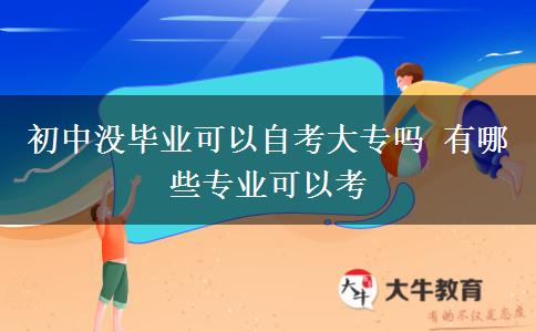 初中沒(méi)畢業(yè)可以自考大專嗎 有哪些專業(yè)可以考