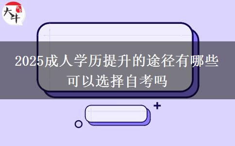 2025成人學(xué)歷提升的途徑有哪些 可以選擇自考嗎