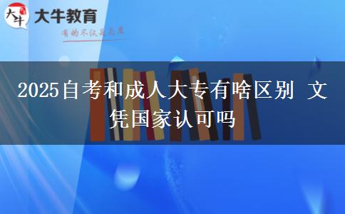 2025自考和成人大專有啥區(qū)別 文憑國家認(rèn)可嗎