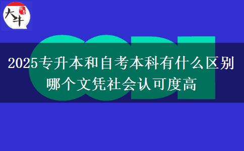 2025專升本和自考本科有什么區(qū)別 哪個(gè)文憑社會(huì)認(rèn)