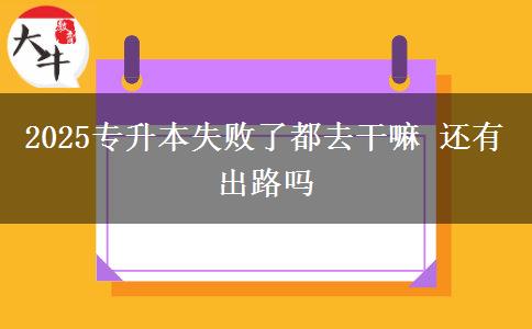 2025專升本失敗了都去干嘛 還有出路嗎