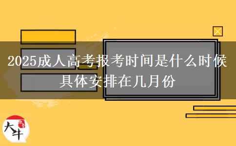 2025成人高考報(bào)考時(shí)間是什么時(shí)候 具體安排在幾月