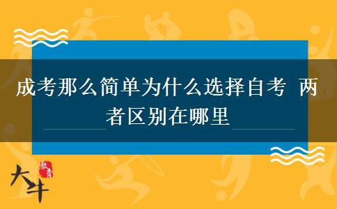 成考那么簡(jiǎn)單為什么選擇自考 兩者區(qū)別在哪里