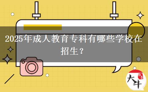 2025年成人教育?？朴心男W(xué)校在招生？