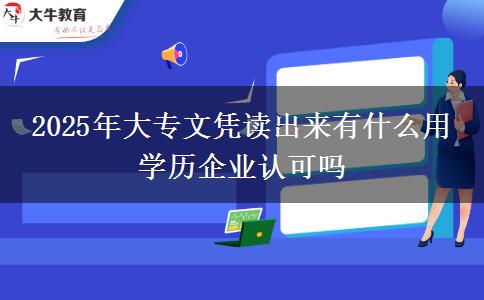 2025年大專文憑讀出來(lái)有什么用 學(xué)歷企業(yè)認(rèn)可嗎