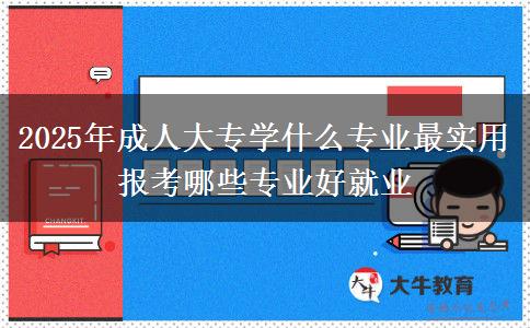 2025年成人大專學(xué)什么專業(yè)最實(shí)用 報(bào)考哪些專業(yè)好就業(yè)