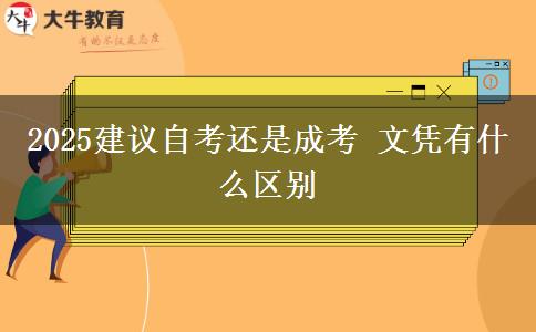 2025建議自考還是成考 文憑有什么區(qū)別