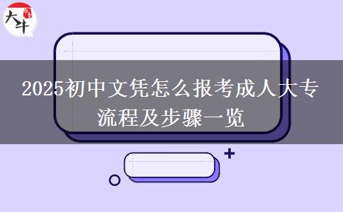 2025初中文憑怎么報(bào)考成人大專 流程及步驟一覽