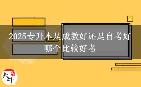 2025專升本是成教好還是自考好 哪個(gè)比較好考