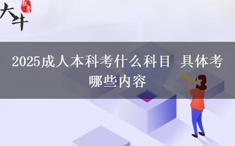 2025成人本科考什么科目 具體考哪些內(nèi)容