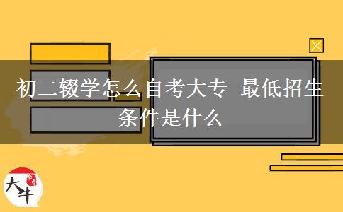 初二輟學(xué)怎么自考大專 最低招生條件是什么