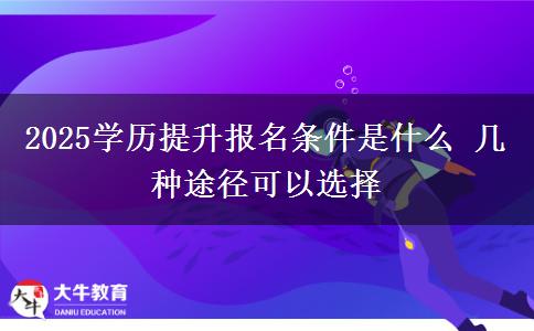 2025學(xué)歷提升報(bào)名條件是什么 幾種途徑可以選擇