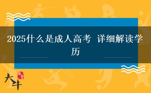 2025什么是成人高考 詳細(xì)解讀學(xué)歷