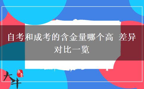 自考和成考的含金量哪個高 差異對比一覽