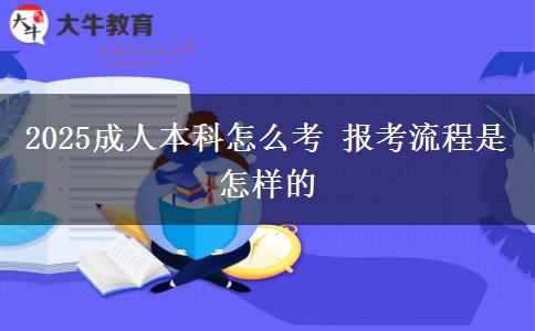 2025成人本科怎么考 報(bào)考流程是怎樣的