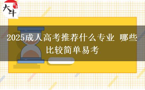 2025成人高考推薦什么專業(yè) 哪些比較簡單易考