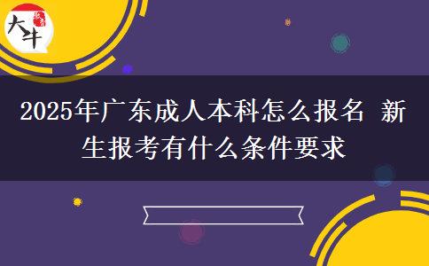 2025年廣東成人本科怎么報名 新生報考有什么條件