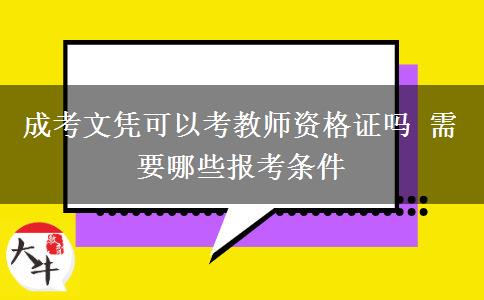 成考文憑可以考教師資格證嗎 需要哪些報考條件