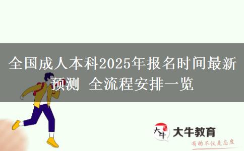 全國成人本科2025年報名時間最新預測 全流程安排