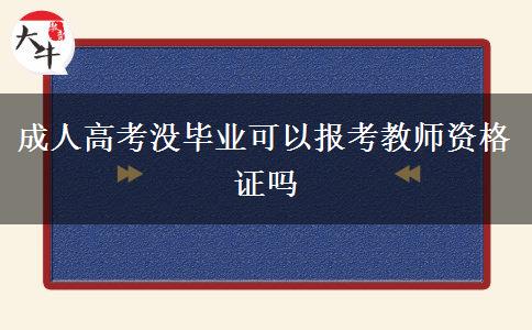 成人高考沒畢業(yè)可以報考教師資格證嗎