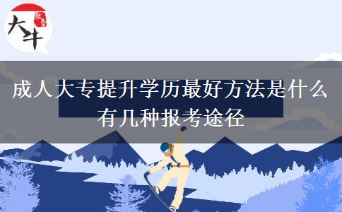 成人大專(zhuān)提升學(xué)歷最好方法是什么 有幾種報(bào)考途