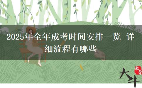 2025年全年成考時間安排一覽 詳細(xì)流程有哪些